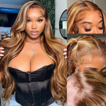 #4/27 Honey Blonde Body Wave Wig 13x4 Lace Front Wig Colored Human Hair Lace Wig