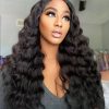 Loose Deep Wave Wigs Natural Black Human Hair Lace Front Wigs